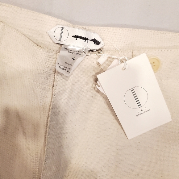 NWT$895 TRE Natalie Ratabesi Missy Two Tone Linen Cotton Trousers Wide Leg Pants - Picture 10 of 16